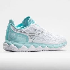 Mizuno Wave Enforce Tour AC Women's White/Tanager Turquoise -Mizuno Store 117145 6