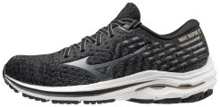 Mizuno Women's Wave Inspire 17 Waveknit (907A - Black/Platinum Gold)