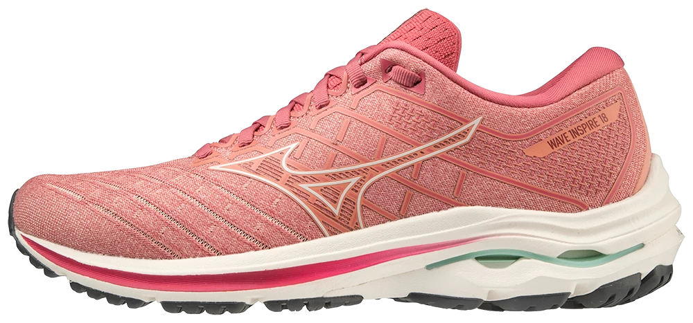 Mizuno Women's Wave Inspire 18 (1U0D - Rosette/Snow White) 1 Mizuno Women's Wave Inspire 18 (1U0D - Rosette/Snow White)