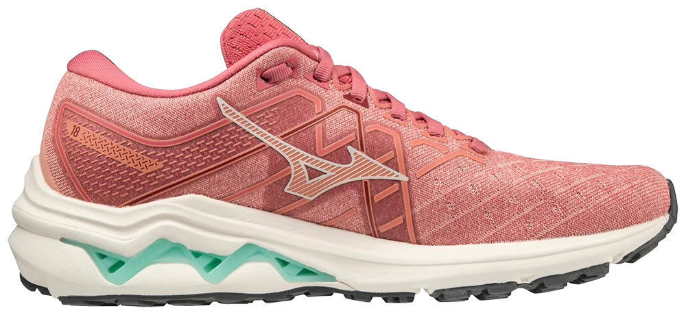 Mizuno Women's Wave Inspire 18 (1U0D - Rosette/Snow White) 2 Mizuno Women's Wave Inspire 18 (1U0D - Rosette/Snow White) - Image 2
