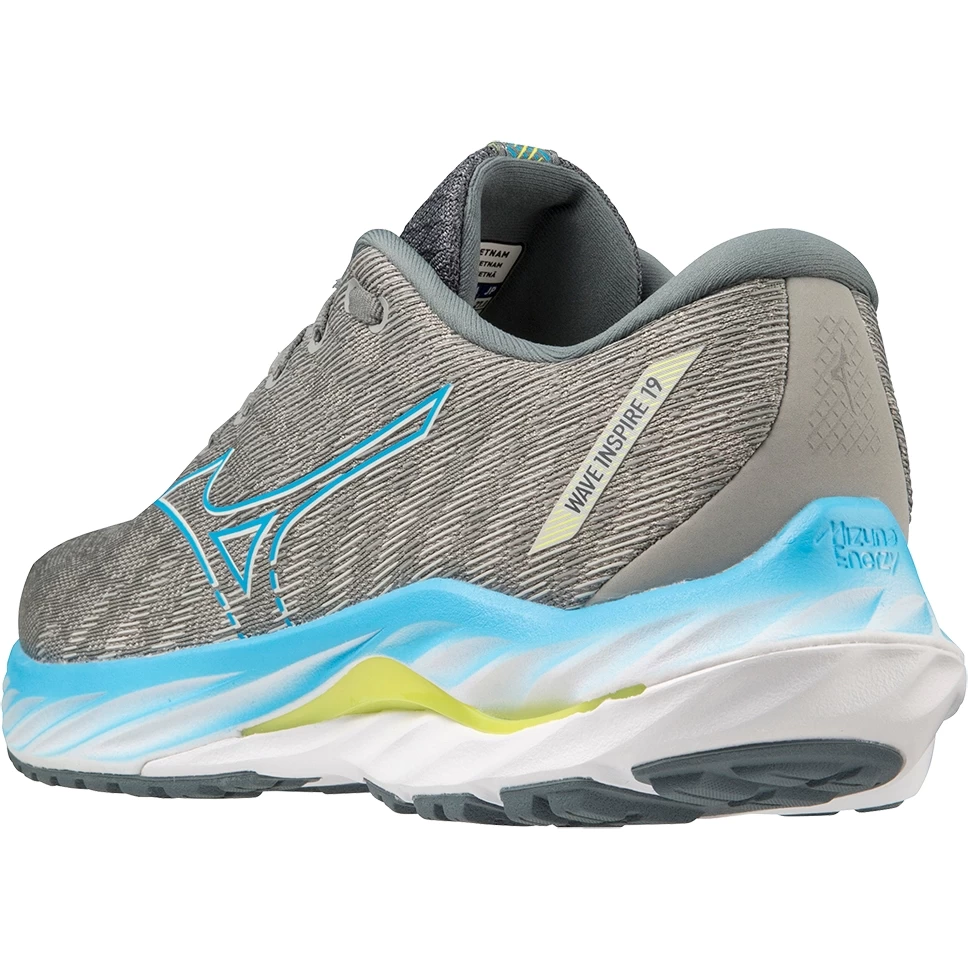 Mizuno Wave Inspire 19 Running Shoes Men - Ultimate Gray / Jet Blue / Bolt 2 4 Mizuno Wave Inspire 19 Running Shoes Men - Ultimate Gray / Jet Blue / Bolt 2 - Image 4
