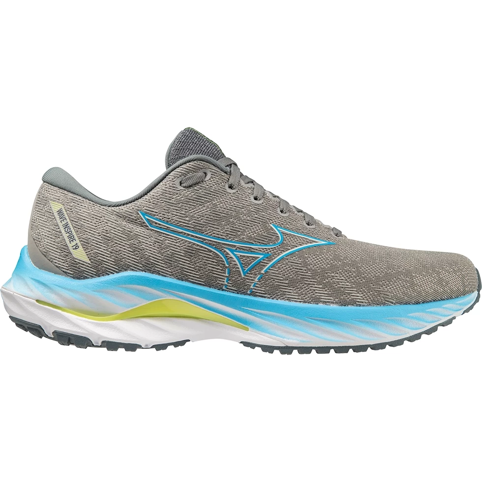 Mizuno Wave Inspire 19 Running Shoes Men - Ultimate Gray / Jet Blue / Bolt 2 6 Mizuno Wave Inspire 19 Running Shoes Men - Ultimate Gray / Jet Blue / Bolt 2 - Image 6