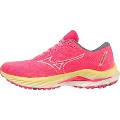 Mizuno Wave Inspire 19 Running Shoes Women - High-Vis Pink / Snow White / Luminous -Mizuno Store mizuno wave inspire 19 womens running shoes high vis pink snow white luminous 5 1503746