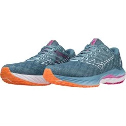 Mizuno Wave Inspire 19 Running Shoes Women - Provincial Blue / White / Magnificent Magenta -Mizuno Store mizuno wave inspire 19 womens running shoes provincial blue white magnificent magenta 4 1399088
