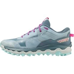 Mizuno Wave Mujin 9 Trail Running Shoes Women - Forget-Me-Not / Nimbus Cloud / Magnificent Magenta