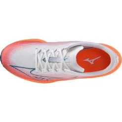 Mizuno Wave Rebellion Flash Running Shoes Men - White / Silver / Light Orange -Mizuno Store mizuno wave rebellion flash running shoes white silver light orange 4 1399208