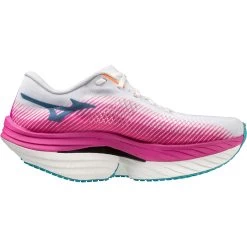 Mizuno Wave Rebellion Pro Running Shoes Women - White / Silver / Magnificent Magenta -Mizuno Store mizuno wave rebellion pro womens running shoes white silver magnificent magenta 3 1399221