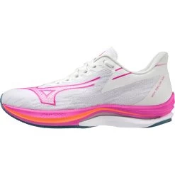Mizuno Wave Rebellion Sonic Running Shoes Women - White / Magnificent Magenta / Blue Ashes