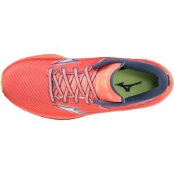 Mizuno Wave Rebellion Running Shoes Women - Neon Flame / White / Neo Lime -Mizuno Store mizuno wave rebellion womens running shoes neon flame white neo lime 4 1115645