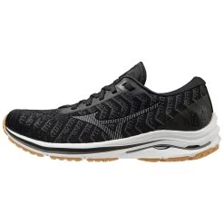 Mizuno Wave Rider 24 Waveknit Women's Running Shoes - Black/Dark Shadow/Biscuit