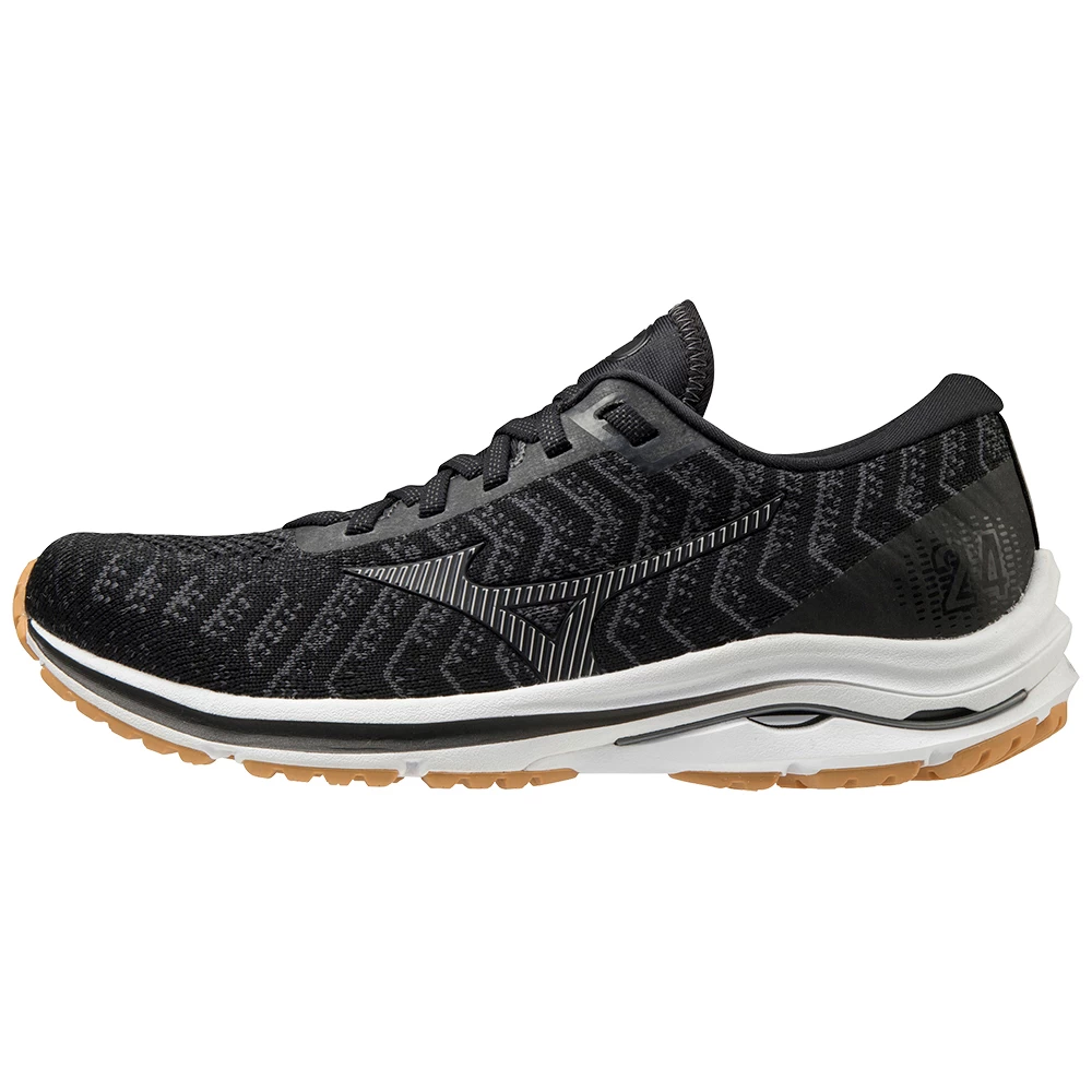 Mizuno Wave Rider 24 Waveknit Women's Running Shoes - Black/Dark Shadow/Biscuit 1 Mizuno Wave Rider 24 Waveknit Women's Running Shoes - Black/Dark Shadow/Biscuit