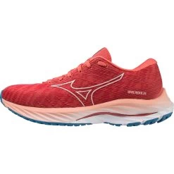 Mizuno Wave Rider 26 Running Shoes Women - Spiced Coral / Vaporous Gray / French Blue