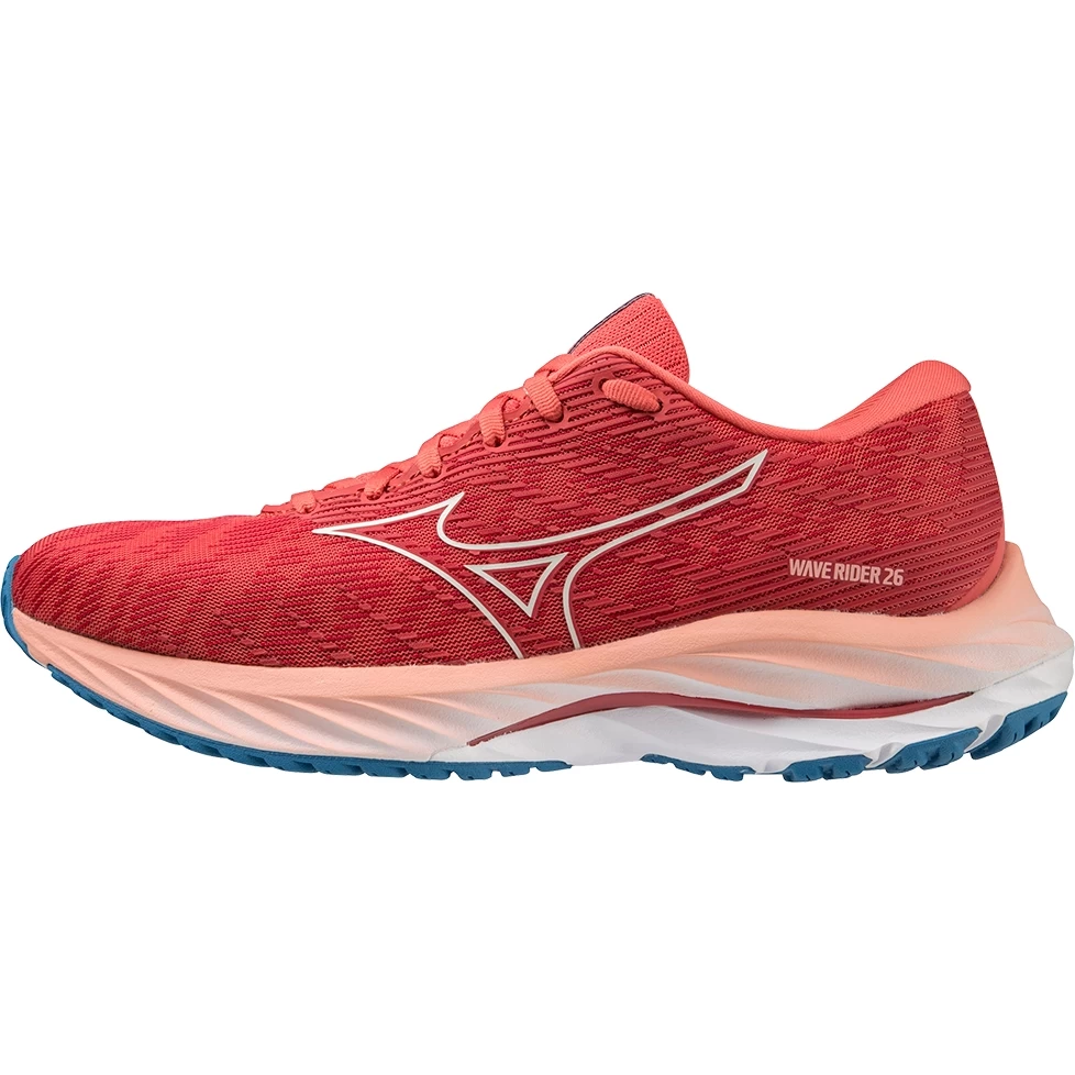 Mizuno Wave Rider 26 Running Shoes Women - Spiced Coral / Vaporous Gray / French Blue 1 Mizuno Wave Rider 26 Running Shoes Women - Spiced Coral / Vaporous Gray / French Blue