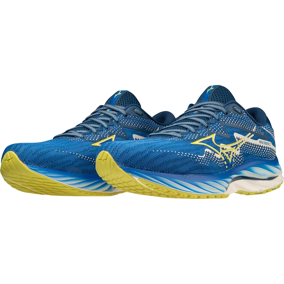 Mizuno Wave Rider 27 Amsterdam Running Shoes Men - Lapis Blue / Gluten Yellow / Poseidon 2 Mizuno Wave Rider 27 Amsterdam Running Shoes Men - Lapis Blue / Gluten Yellow / Poseidon - Image 2