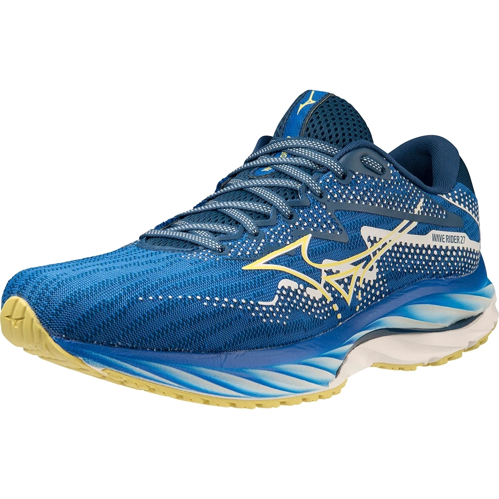 Mizuno Wave Rider 27 Amsterdam Running Shoes Men - Lapis Blue / Gluten Yellow / Poseidon 3 Mizuno Wave Rider 27 Amsterdam Running Shoes Men - Lapis Blue / Gluten Yellow / Poseidon - Image 3