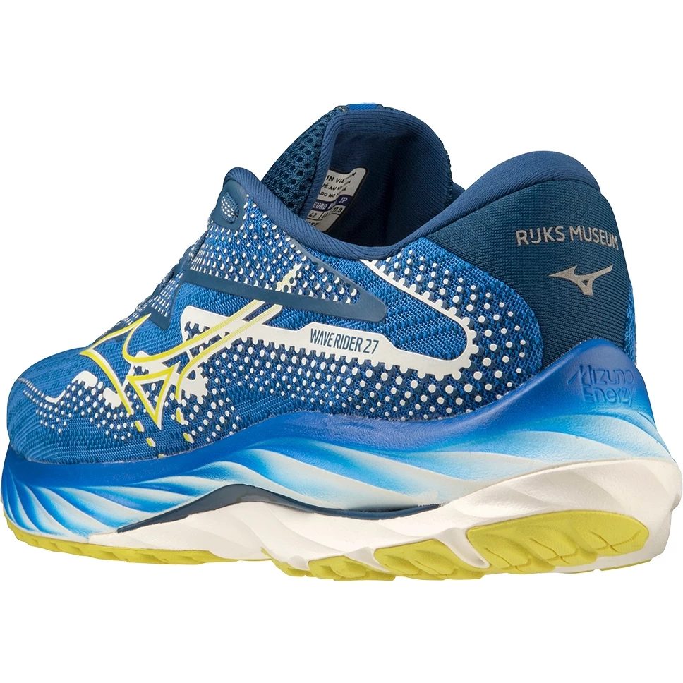 Mizuno Wave Rider 27 Amsterdam Running Shoes Men - Lapis Blue / Gluten Yellow / Poseidon 4 Mizuno Wave Rider 27 Amsterdam Running Shoes Men - Lapis Blue / Gluten Yellow / Poseidon - Image 4