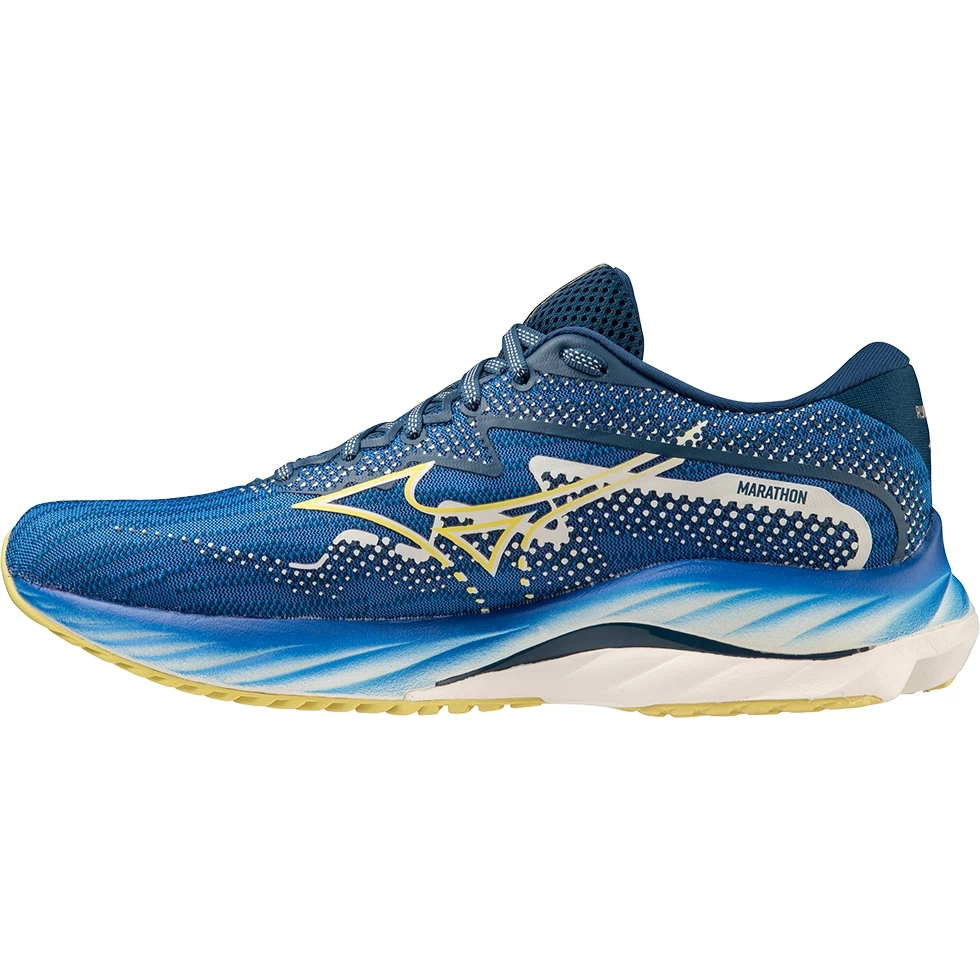 Mizuno Wave Rider 27 Amsterdam Running Shoes Men - Lapis Blue / Gluten Yellow / Poseidon 7 Mizuno Wave Rider 27 Amsterdam Running Shoes Men - Lapis Blue / Gluten Yellow / Poseidon - Image 7