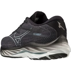 Mizuno Wave Rider 27 Wide Running Shoes Men - Ebony / Illusion Blue / Black -Mizuno Store mizuno wave rider 27 running shoes ebony illusion blue black 4 1503962 1