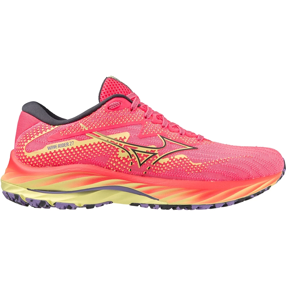 Mizuno Wave Rider 27 Running Shoes Women - High-Vis Pink / Ombre Blue / Luminous 6 Mizuno Wave Rider 27 Running Shoes Women - High-Vis Pink / Ombre Blue / Luminous - Image 6