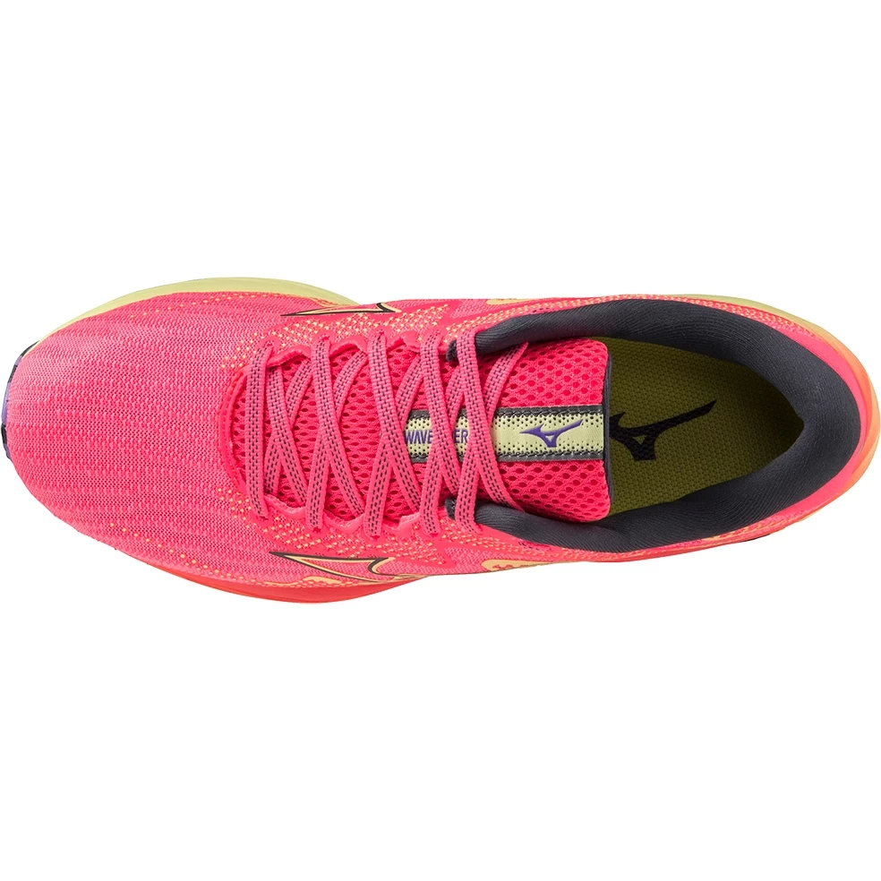 Mizuno Wave Rider 27 Running Shoes Women - High-Vis Pink / Ombre Blue / Luminous 8 Mizuno Wave Rider 27 Running Shoes Women - High-Vis Pink / Ombre Blue / Luminous - Image 8