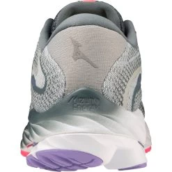 Mizuno Wave Rider 27 Running Shoes Women - Pearl Blue / White / High-Vis Pink -Mizuno Store mizuno wave rider 27 womens running shoes pearl blue white high vis pink 10 1503999