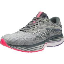 Mizuno Wave Rider 27 Running Shoes Women - Pearl Blue / White / High-Vis Pink -Mizuno Store mizuno wave rider 27 womens running shoes pearl blue white high vis pink 3 1503992