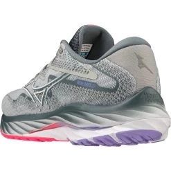 Mizuno Wave Rider 27 Running Shoes Women - Pearl Blue / White / High-Vis Pink -Mizuno Store mizuno wave rider 27 womens running shoes pearl blue white high vis pink 4 1503993
