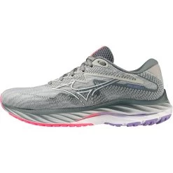 Mizuno Wave Rider 27 Running Shoes Women - Pearl Blue / White / High-Vis Pink -Mizuno Store mizuno wave rider 27 womens running shoes pearl blue white high vis pink 5 1503994