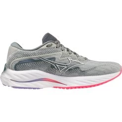 Mizuno Wave Rider 27 Running Shoes Women - Pearl Blue / White / High-Vis Pink -Mizuno Store mizuno wave rider 27 womens running shoes pearl blue white high vis pink 7 1503996