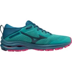 Mizuno Wave Rider TT Running Shoes Women - Lagoon / Moroccan Blue / Pink Peacock -Mizuno Store mizuno wave rider tt womens trail running shoes lagoon moroccan blue pink peacock 3 1115688