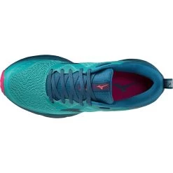 Mizuno Wave Rider TT Running Shoes Women - Lagoon / Moroccan Blue / Pink Peacock -Mizuno Store mizuno wave rider tt womens trail running shoes lagoon moroccan blue pink peacock 4 1115689